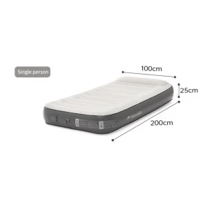 Самонадувний матрац, одномісний, із вбудованою помпою Naturehike CNK2450WS040, 250 мм, сірий