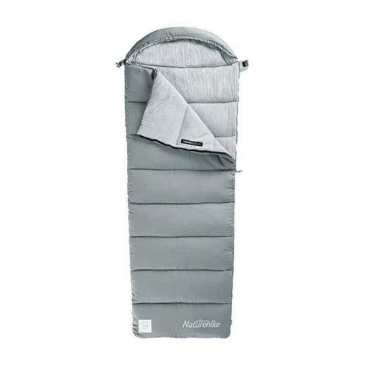 Спальник с капюшоном с обычным мешком для хранения Naturehike M400 CNK2350WS023, (1°C), левый, серый