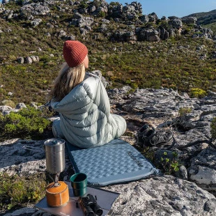 Матрас самонадувающийся сверхлегкий одноместный овальный Naturehike CNK2300DZ013, 35 мм, голубой
