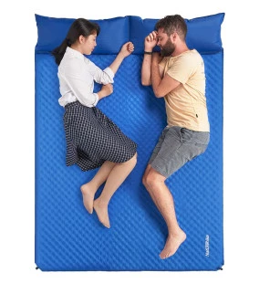 Коврик самонадувающийся двухместный с подушкой Naturehike NH18Q010-D, 25 мм, синий