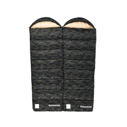 Спальный мешок с капюшоном Naturehike M320 CNK2350WS023, зеленый камуфляж, левый
