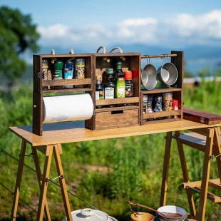 Этажерка с полками Naturehike CNH22JU018, натуральное дерево