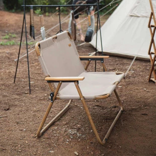 Крісло складне подвійне Naturehike Wood Luxury NH20JJ002, 600D Oxford/алюміній, пісочний