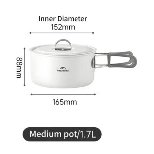 Каструля із керамічним антипригарним покриттям Naturehike CNK2450CF013, 1.7 л, алюміній