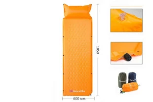 Коврик самонадувающийся с подушкой Naturehike NH15Q002-D, 25мм, голубой