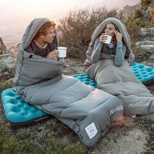 Спальник с капюшоном Naturehike M400 NH20MSD02, (1°C), правый, серый (6927595701270)