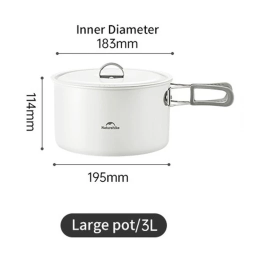 Кастрюля с керамическим антипригарным покрытием Naturehike CNK2450CF013, 3 л, алюминий
