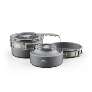 Набір посуду (каструля, сковорідка, чайник) Naturehike CNK2450CF010, алюміній