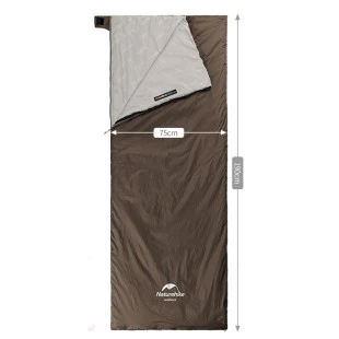 Спальник сверхлегкий Naturehike Lightweight Summer LW180 NH21MSD09, (15°C), p-p M, коричневый