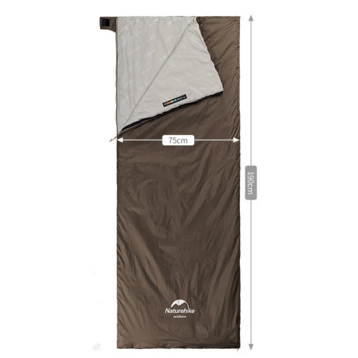 Спальник надлегкий Naturehike Lightweight Summer LW180 NH21MSD09, (15 ° c), p-p m, коричневий