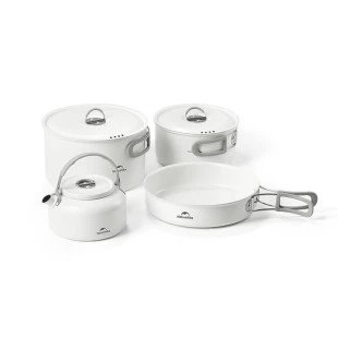 Чайник з керамічним антипригарним покриттям Naturehike CNK2450CF013 0,8 л, алюміній, білий