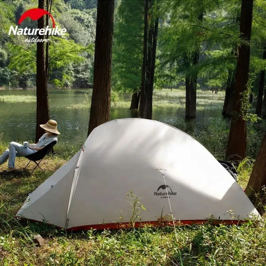 Палатка Naturehike Cloud Up 3 Updated NH18T030-T, 210T, сверхлегкая трехместная с футпринтом, зеленый
