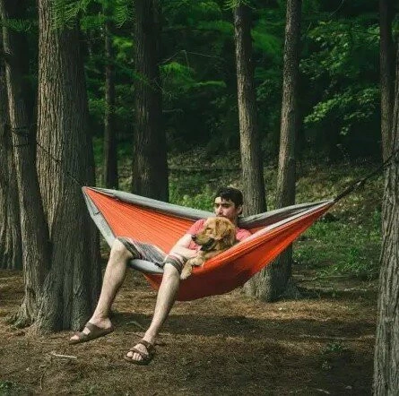 Гамак Naturehike 210T Inflatable pipe 2-місний NH18D002-C orange