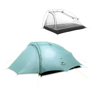 Палатка Naturehike Shared 2 NH20ZP091, 20D, сверхлегкая двухместная с футпринтом, голубой