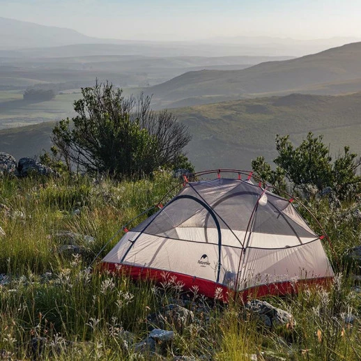 Намет Naturehike Star-River 2 Updated NH17T012-T, 20D надлегка двомісна з футпринтом, сіро-червоний