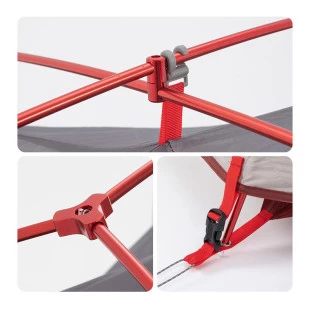 Палатка Naturehike Star-River 2 Updated NH17T012-T, 20D сверхлегкая двухместная с футпринтом, серо-красный