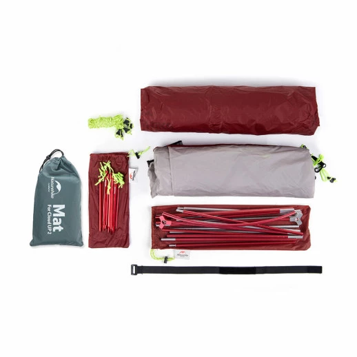 Палатка Naturehike Сloud Up 2 Updated NH17T001-T, 20D сверхлегкая двухместная с футпринтом, серый