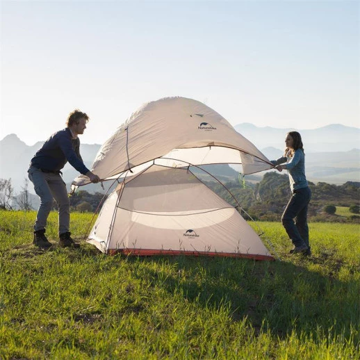 Палатка Naturehike Сloud Up 2 Updated NH17T001-T, 20D сверхлегкая двухместная с футпринтом, серый