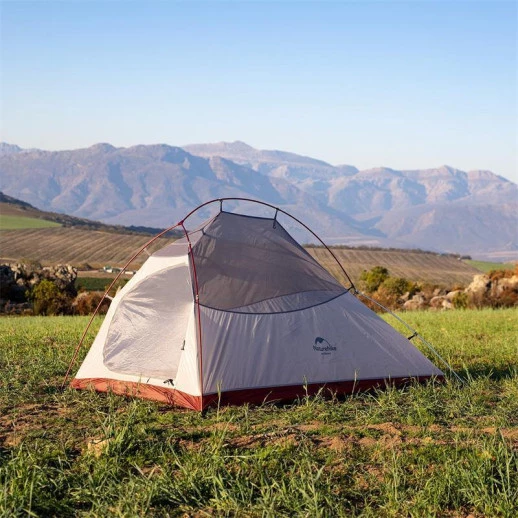 Палатка Naturehike Сloud Up 2 Updated NH17T001-T, 20D сверхлегкая двухместная с футпринтом, серый