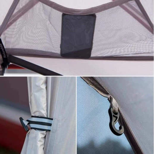 Палатка Naturehike Сloud Up 2 Updated NH17T001-T, 20D сверхлегкая двухместная с футпринтом, серый