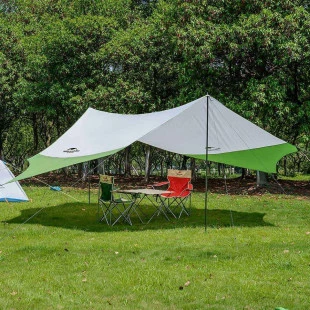 Тент кемпінговий Naturehike 210T polyester 4.0х3.5 м, 1,7 кг (NH16T012-S) зелений
