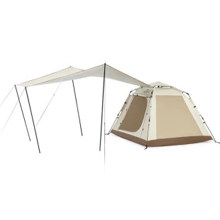 Палатка трехместная автоматическая с тентом Naturehike Ango Picnic CNK2450WS021, коричневая