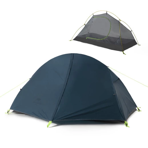 Палатка сверхлегкая одноместная с футпринтом Naturehike Cycling 1 NH18A095-D, 210T, темно-синяя