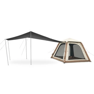 Палатка четырехместная автоматическая надувная с тентом Naturehike Ango CNK2550WS017, коричневая