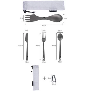 Ложка-вилка Naturehike Titanium NH19T012, алюминий
