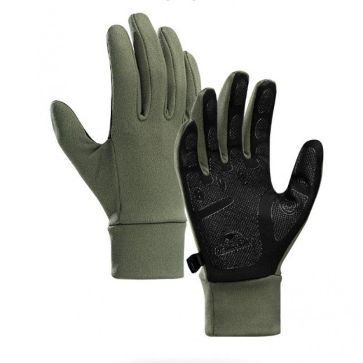 Перчатки трикотажные с улучшенным хватом Naturehike NH20FS032, размер L, оливковые