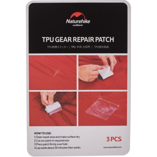 Набор латок Naturehike NH GR patch NH19PJ086, 3 шт 7х7см, прозрачные