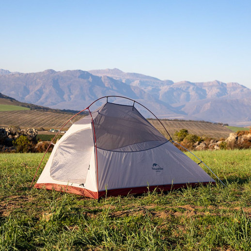 Палатка сверхлегкая двухместная с футпринтом Naturehike Cloud Up 2 Updated NH17T001-T, 20D, темно-синяя