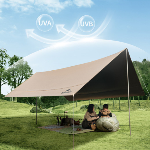 Тент-навес Naturehike CNK2350WS015 Cloud Skies Tarp Lite, 550x465 см, коричневый