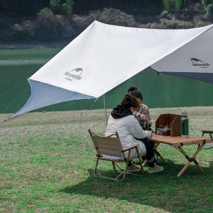 Тент кемпинговый Naturehike UPF50+ Hexagon tarp с двумя стойками, 520*460 см