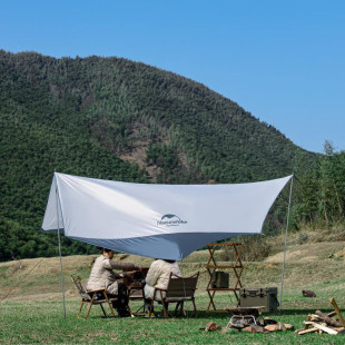 Тент кемпинговый Naturehike UPF50+ Hexagon tarp с двумя стойками, 520*460 см
