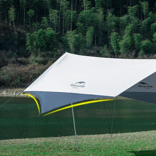Тент кемпинговый Naturehike UPF50+ Hexagon tarp с двумя стойками, 520*460 см