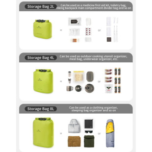 Гермомешок Naturehike CNK2550XB012, 8 л, желтый