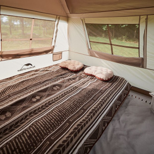 Палатка с навесом Naturehike Village CNK2300ZP021, коричневая большая