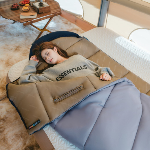 Спальник с капюшоном Naturehike Sunny Day PL02 U350 CNK2550WS028 (6°C), левый, голубовато-синий