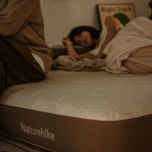 Матрас надувной двухместный Naturehike CNK2450WS023, 250 мм, бело-коричневый