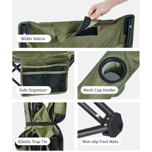 Кресло-шезлонг складной Naturehike CNK2550JJ023 Nightfall T05, сталь, оливковое