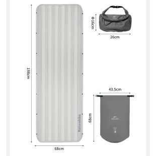Матрас надувной одинарный Naturehike CNK2450WS034, 95 мм, с мешком для надувания, белый