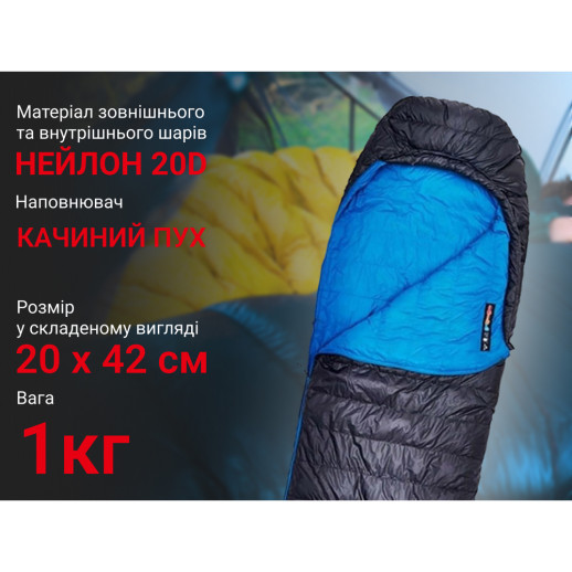 Спальник с натуральным пухом Naturehike CW700 CNK2450WS048, p-р M, желто-серый