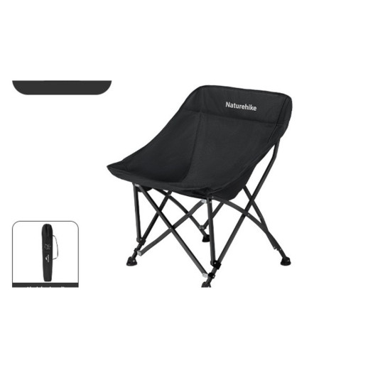 Стул складной Naturehike Stellaluna T04 CNK2550JJ022, углеродистая сталь, черный