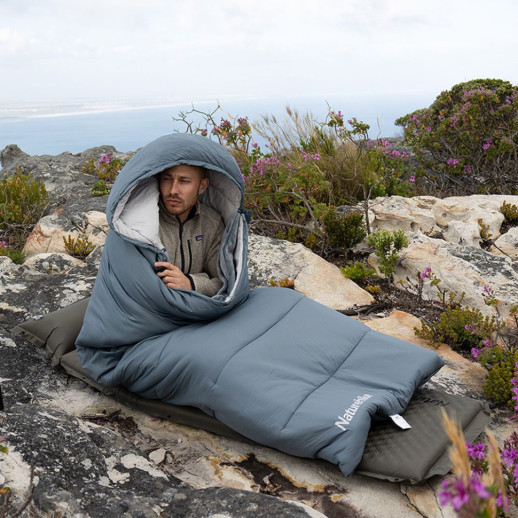 Спальный мешок с подогревом Naturehike BE400 CNK2300SD021, правый, серый