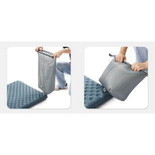 Матрас надувной сверхлегкий Naturehike CNH22DZ018, овальный, с мешком для надувания, 168 см, серый