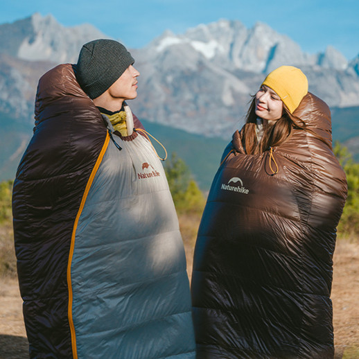 Спальник с натуральным пухом Naturehike Snowbird CNK2550WS014, р-р L, темно-коричневый 400 г