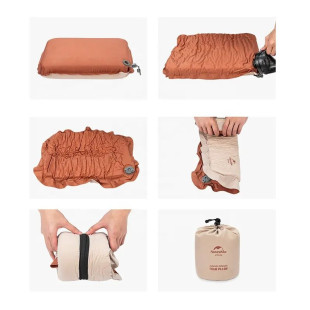 Подушка самонадувная бесшумная Naturehike NH21ZT001, персиковая