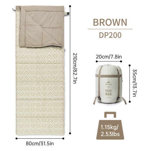 Спальный мешок Naturehike DP200 CNK2300SD012, бежевый