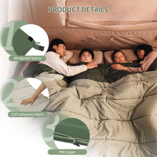 Спальный мешок двухместный Naturehike CNK2300019, зеленый